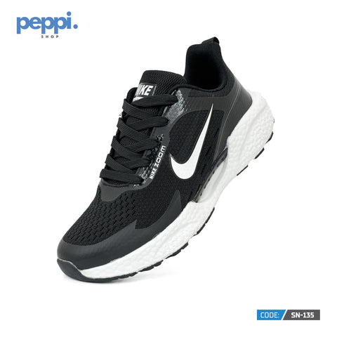 SN-135 Black React Miller Mesh Running Sneakers for Men - lightweight and breathable running shoes with durable design, Sneaker, Casual Shoe, Formal Shoe, Loafer, Sandal, Half Loafer, Trendy Shoe, Imported Shoe, Global Quality, Premium Shoe, Leather Shoe, Genuine Leather, Shoe Shop Quality and Style Online, Trendy Online Fashion Store, Peppi Shop for Trendy Products, Footwear, Bangladesh, Imported Shoes